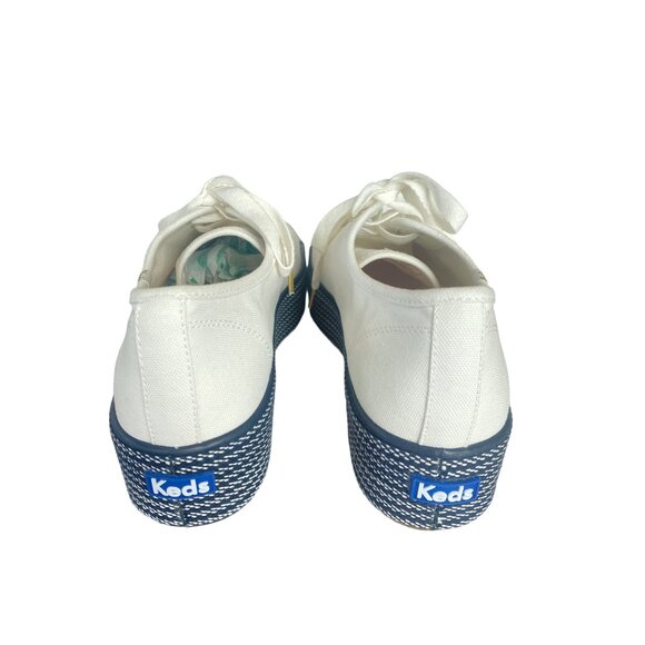 Keds Women's Triple Up Webbing Canvas Sneaker Women's 10 White Navy - Picture 5 of 14